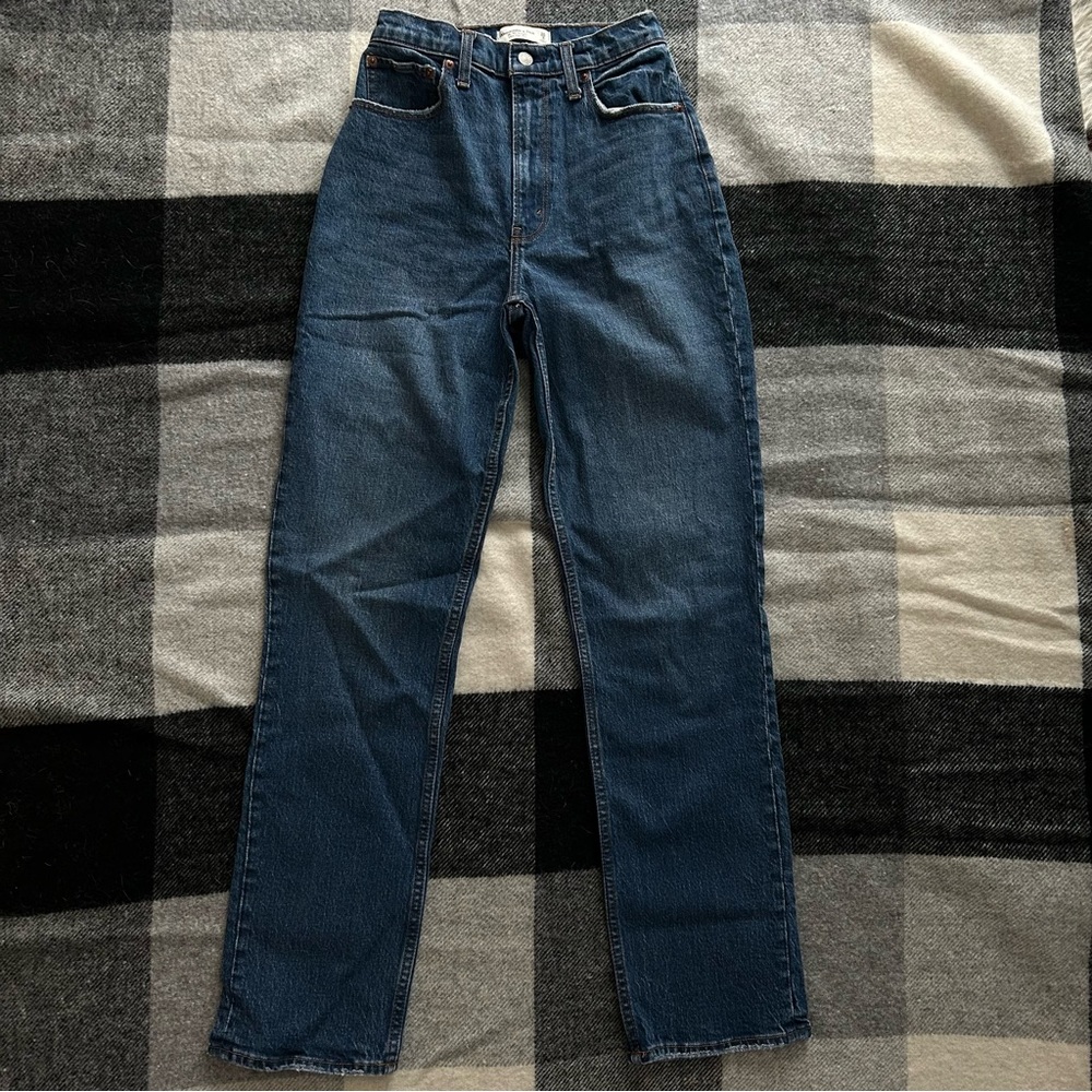 Abercrombie & Fitch Women’s the 90s straight ultra high-rise jeans Size 26/2L - Picture 3 of 9